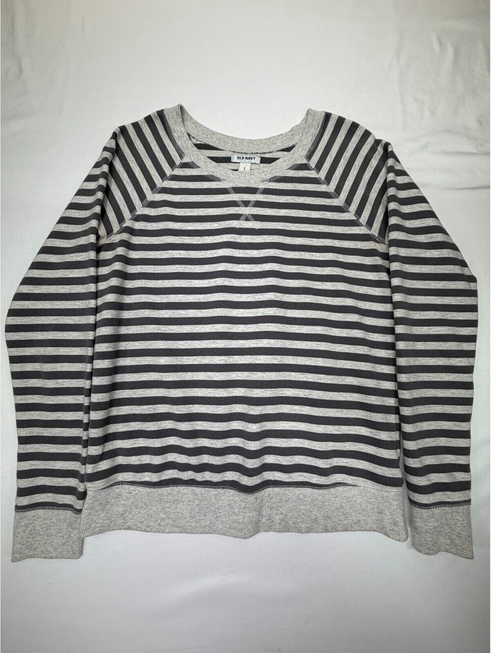 Old Navy Women’s Sweatshirt Pullover Long Sleeve Striped Size S Black White
